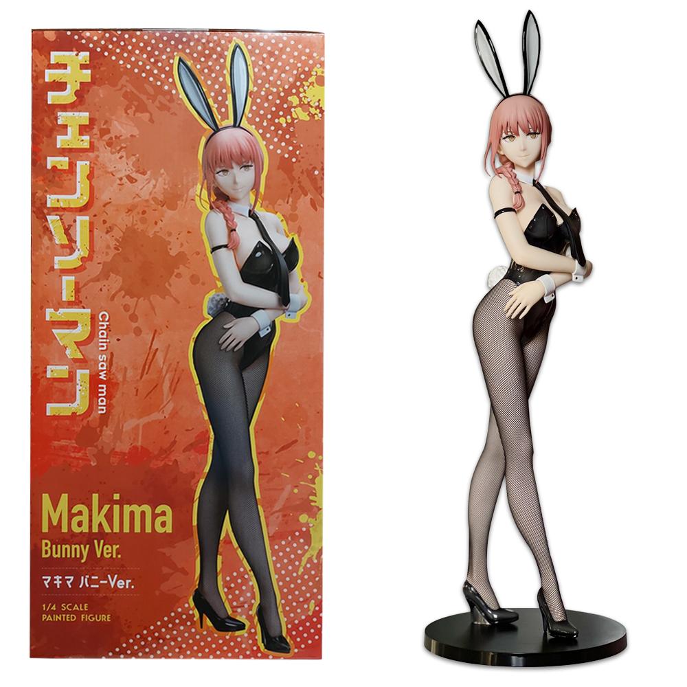 26CM Anime Chainsaw Man Makima Figure 1/4 Bunny Ver Black Silk Model Toy Gift Collection Action Figure Static Ornament Doll PVC