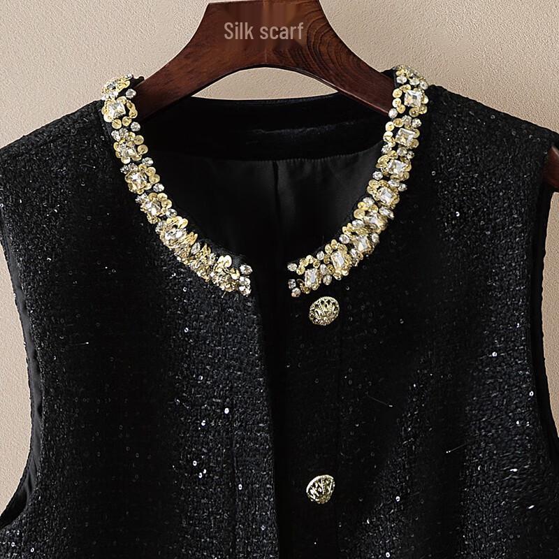 Sibaisha Damen Lammwollmischung Rundhals Kurzweste