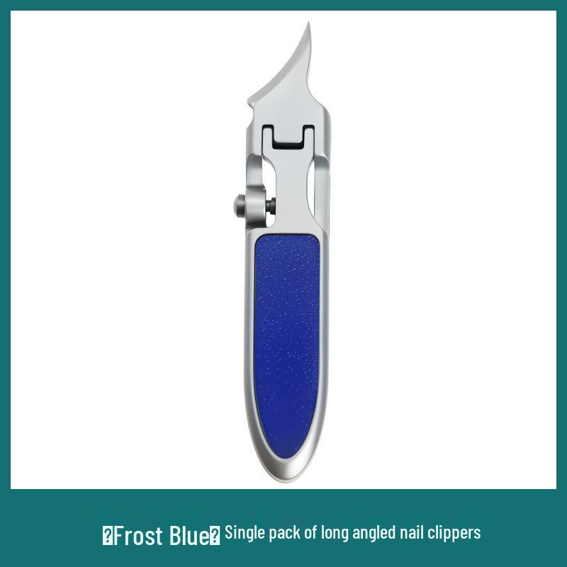 Angled Ultra-Sharp Stainless Steel Nail Clippers with Large Opening for Paronychia K06 (Single) синий