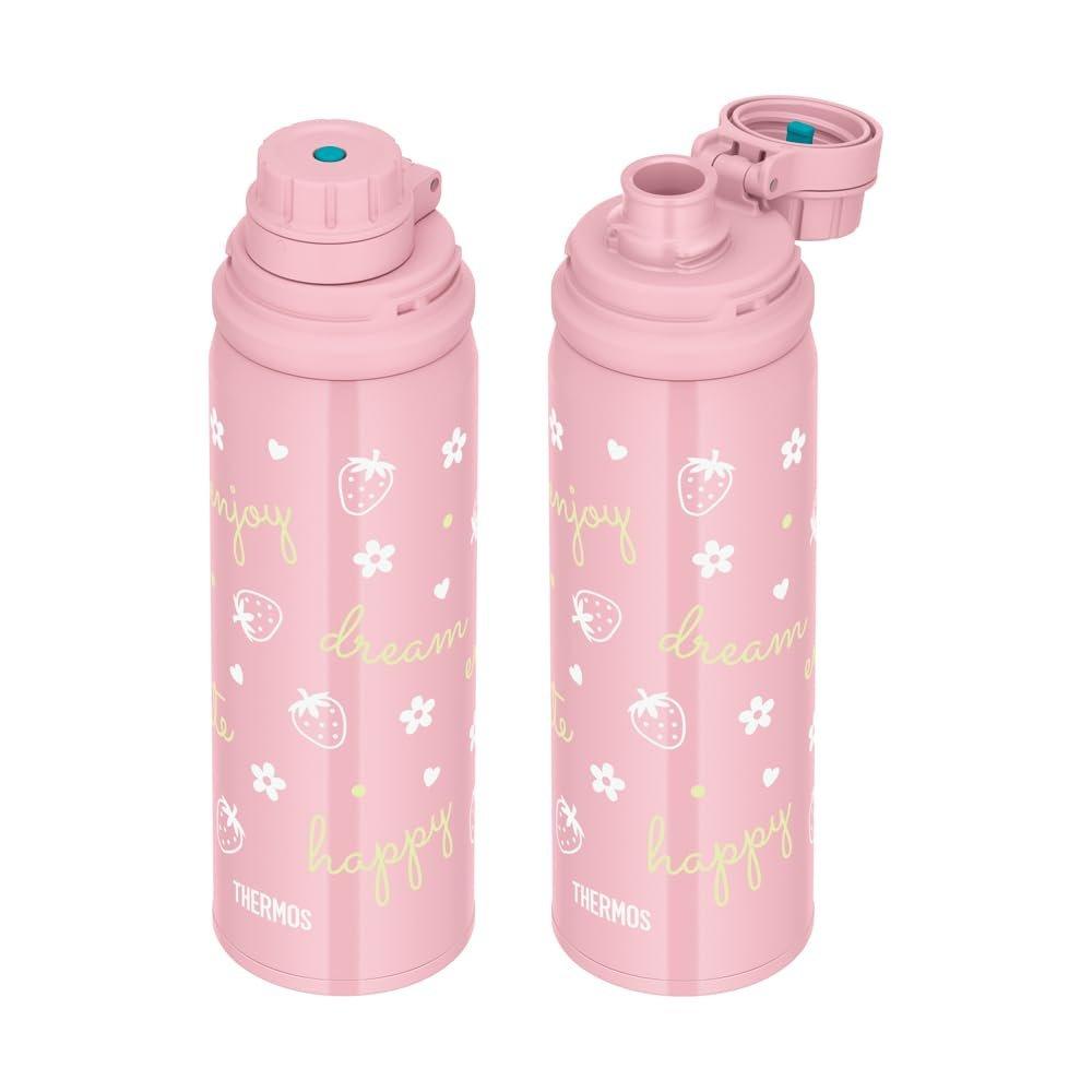 Thermos Vacuum Insulated 3-Way Bottle 0.56L Light Pink Kids Water Bottle Straw Cup FJW-550TR LP