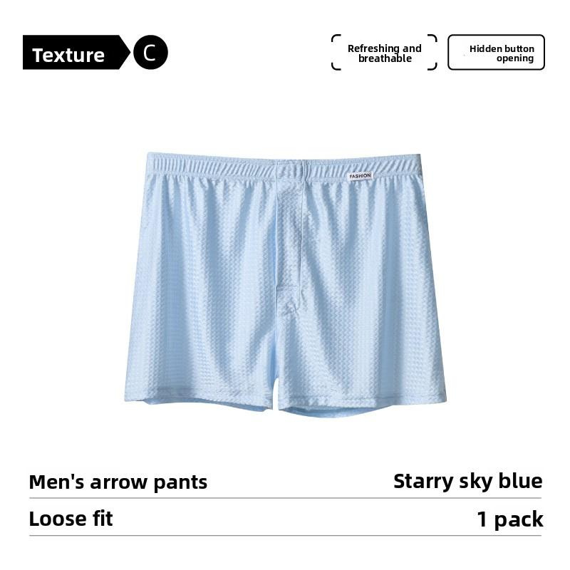 Men's Summer Nylon Glossy Ice Silk Loose Home Four Corner Underwear