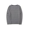 Japanese Style Striped Embroidered Unisex Long-Sleeve Top