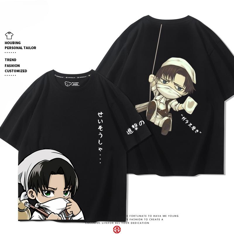 Summer 100% Cotton T-shirt Attack Giant Wings of Freedom Clothing Sergeant Alan Mikasa Around Short-sleeved Men