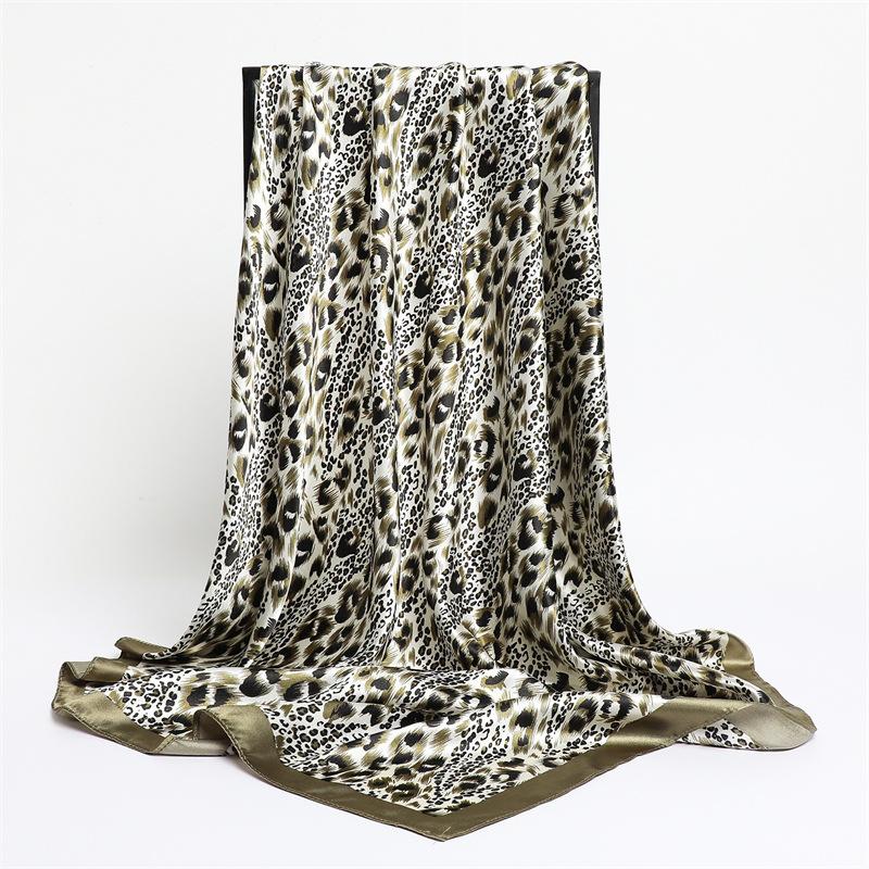 90 * 90cm New Silk Scarf Women'S Spring And Summer Decorative Scarf Sunscreen Travel Shawl Autumn And Winter Scarf Thin Edition