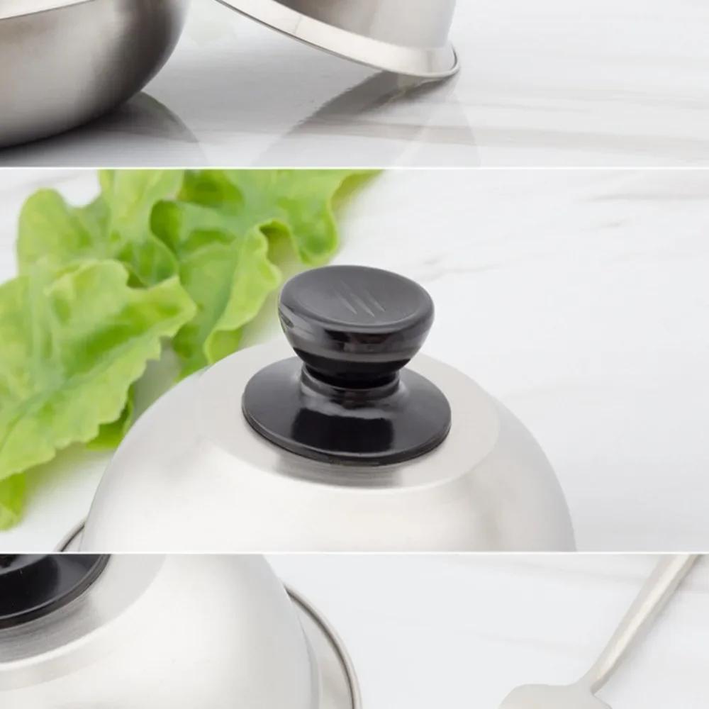 Stainless Steel Frying Pan Covers Sandwiches Steak Cheese Melting Dome Round Pot Lids Cover Barbecue Burgers Griddle
