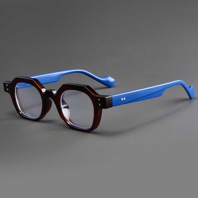 Fashion Retro Polygonal Anti Blue Light Reading Glasses Men Women Eyeglass Full Frame Far Sighted Glasses