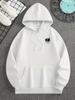 Men's Autumn/Winter Pattern Print -Lined Hooded Sweatshirt, Versatile Sporty Casual Loose Fit Hoodie