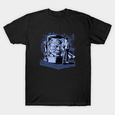 Men Black Print T-shirt Old Acquaintances No-Cut Transfer Paper Print Cotton Tshirt