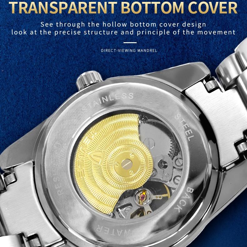 Men Watch Green Waterproof Watch for Men Stainless Steel Automatic Mechanical Watch Men Luxury Watch Luminous Wristwatch