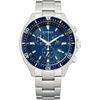 Men S Eco Drive Chronograph Watch Silver Navy Vo10 6772f