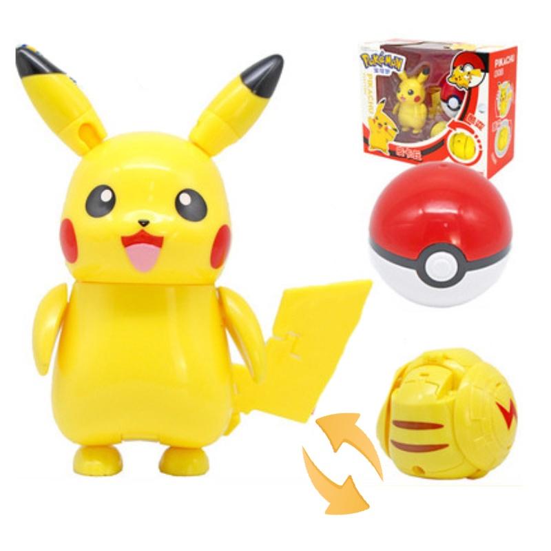 Pokemon Transforming Egg Figures Pikachu Charizard Bulbasaur Collectible Toys