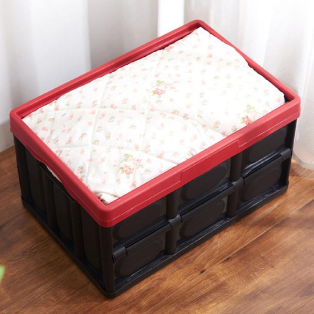 Car Trunk Organizer 30L Foldable Tools Equipment Storage Box for BBQ Lake - Black