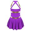 Girls Carnival Party Halloween Cosplay Cheerleading Uniform Outfit Sleeveless Crisscross Back Dress