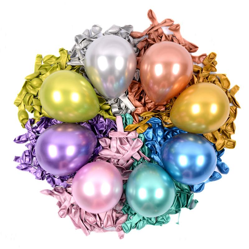 10 /12inch 50pcs Metal Balloons Gold Silver ThemeBirthday Wedding Party Graduation Christmas Baby Shower Decorations Anniversary