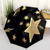 1pc Golden Stars Automatic Folding Umbrella - Portable Collapsible Design, 8-Rib Iron Frame, Durable Fabric Yy251125131