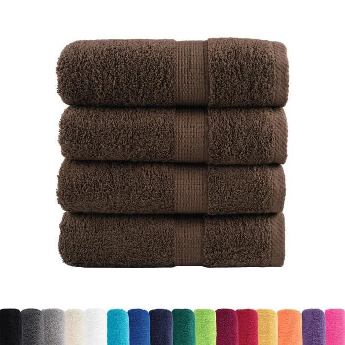 VidaXL Serviettes d'invité de Qualité Supérieure 4 pcs, Draps de Bain, Essuie-mains, Serviette de Visage Salle de Bain, 137231