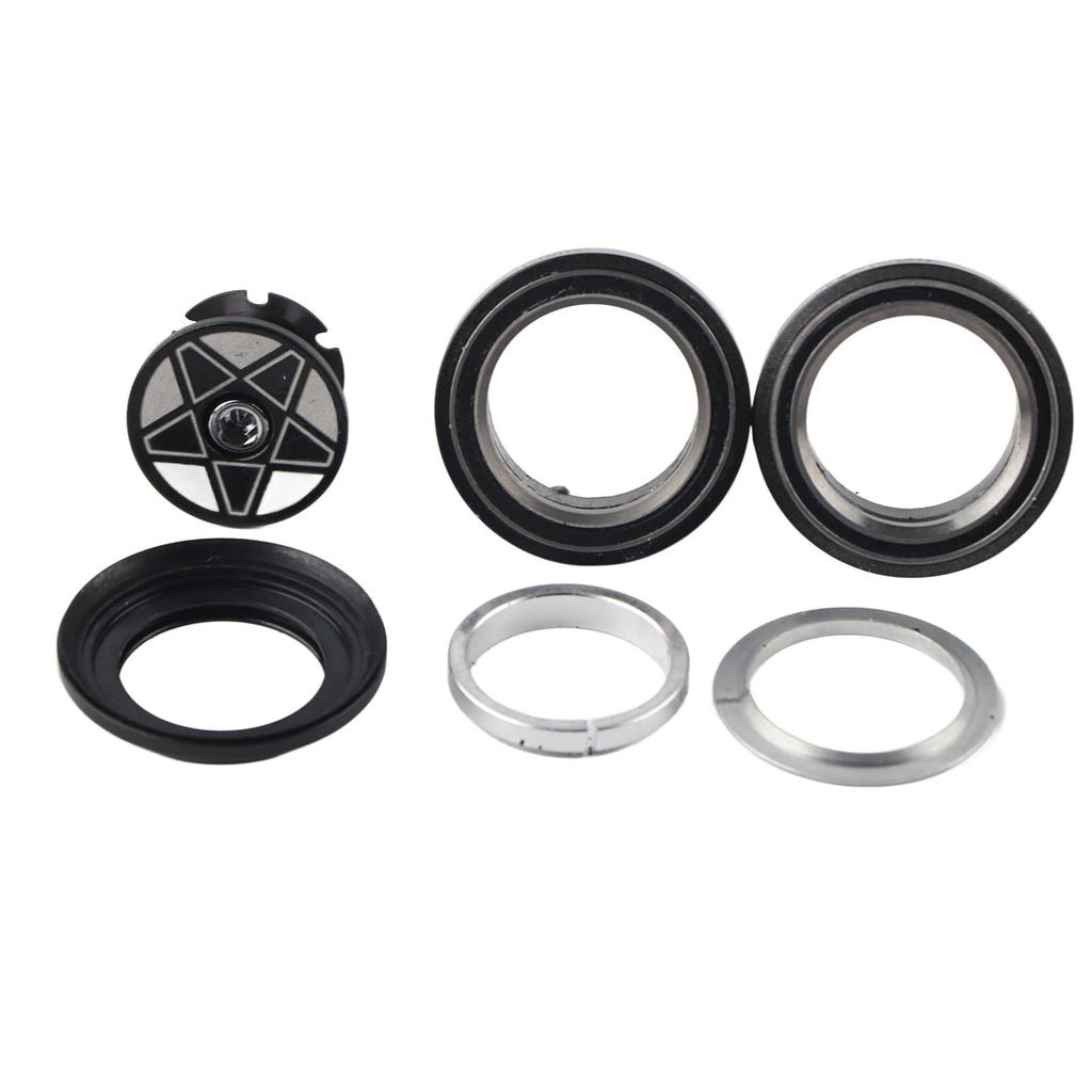 Risk Aluminum Alloy 34mm Bicycle Bike Headset for 28.6mm Straight Steerer Fork Bearing(Black)