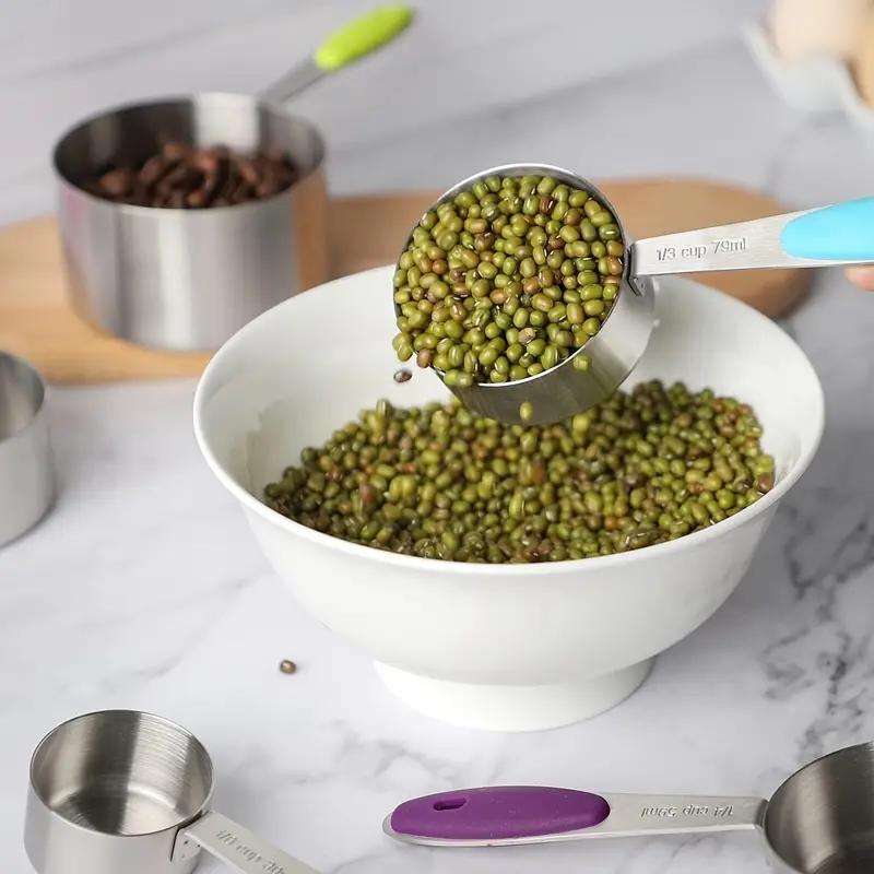 14pcs/set, Measuring Cups And Spoons Set, Stainless Steel Measuring Cups And Spoons Set, Including 5 Stackable Measuring Cup 8 D