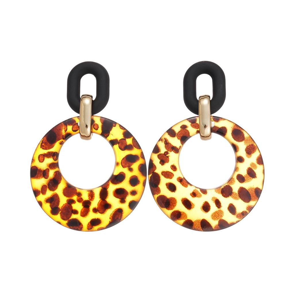 Náušnice s leopardím vzorem, duté, geometrické, kulaté, jednoduché, temperamentní, luxusní