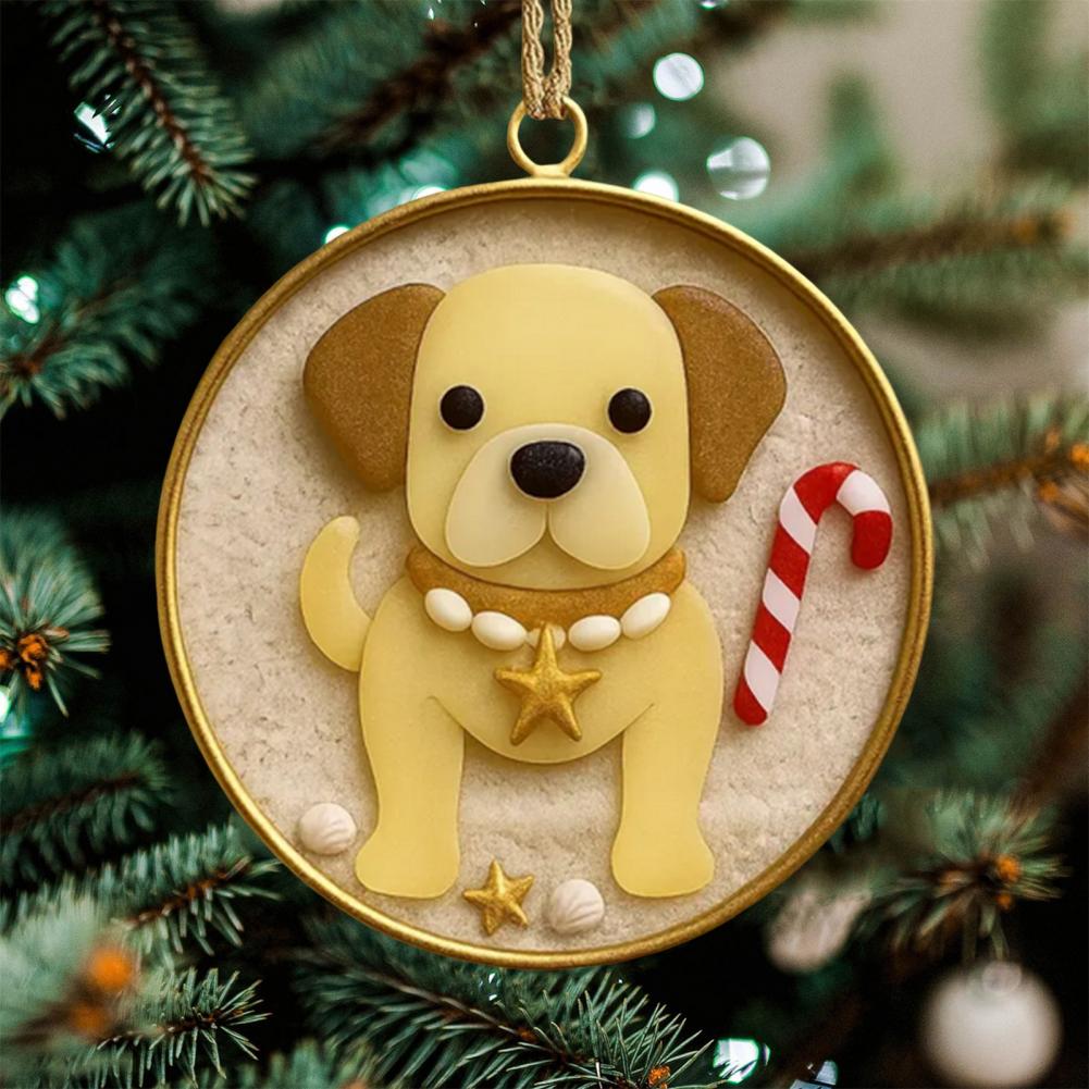 Sea Glass Dog Decoration Sea Glass Ornament Handcrafted Sea Glass Dog Christmas Tree Ornaments Unique Hanging Ornaments