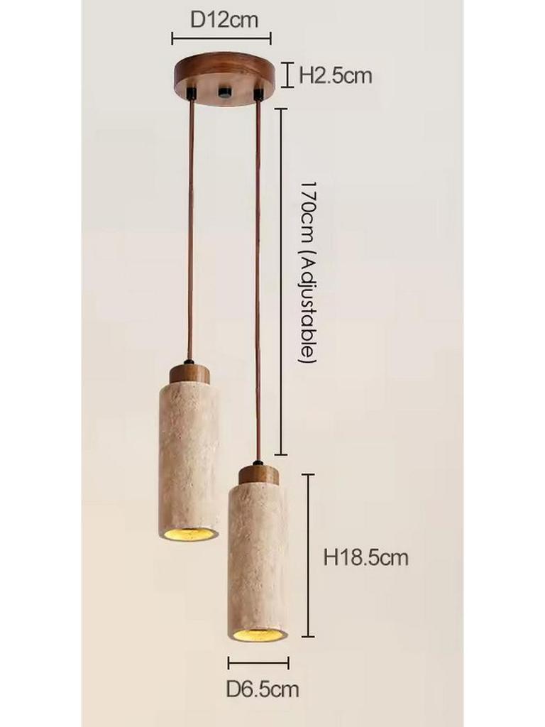 Nordic Wabi-Sabi Yellow Cave Stone Pendant for Restaurant or Bedroom Lighting