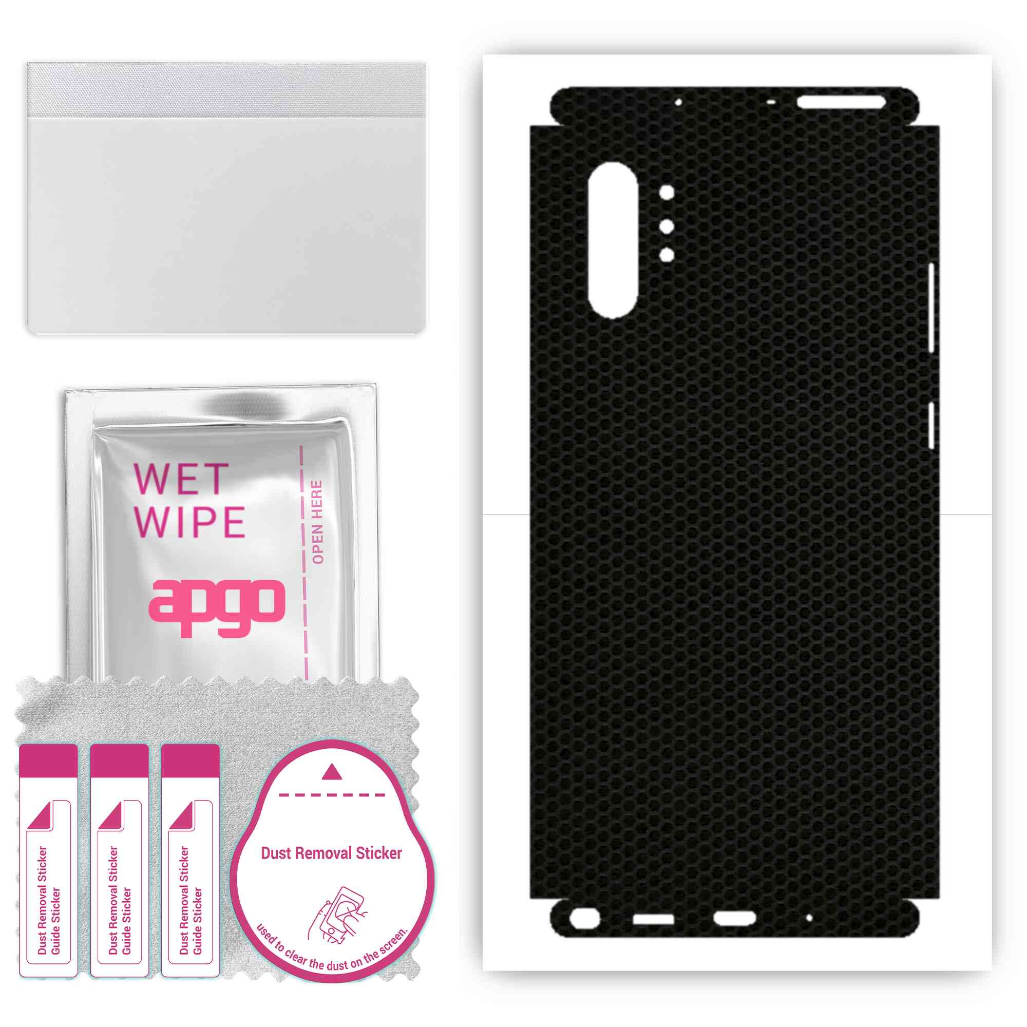 

apgo Protective Skin Sticker for the back+sides compatible with Samsung Galaxy Note 10 Plus, Full Wrap Film, Foil, Vinyl - Pattern Matrix