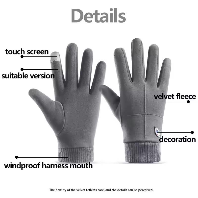 Winter New Touch Screen Warm Gloves for Men Washable Windproof Warm All Finger Gloves Outdoor Travel Skiing Running Equipment