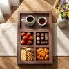 7Pcs/Set Rectangular Wooden Serving Tray Retro Tea Tray Nesting Multipurpose Trays  Kitchen