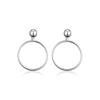 S925 Sterling Silver Geometric Circle Earrings - Light Gold Round Bead Studs, High-End, Versatile Jewelry for Women