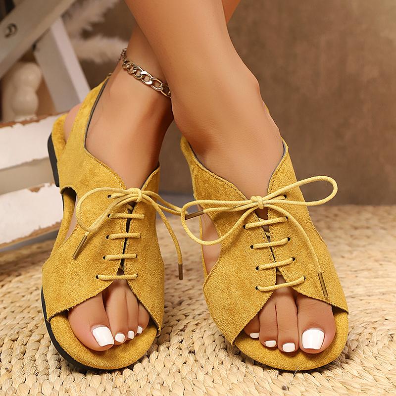 Fashion Cross Lace Up Flat Heel Sandals Women Summer Lightweight Open Toe Casual Sandles Woman 2025 Non Slip Gladiator Sandalias Mujer