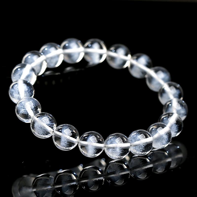 Hongchu Crystal Natural White Crystal Feather Bead Bracelet Snowflake White Crystal Bracelet