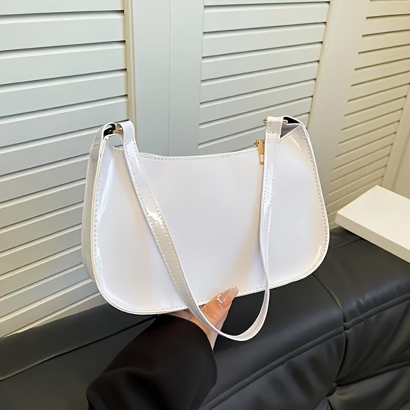 Elegante Borsa a Spalla Monocolore, Mini Borsa da Sotto Braccio da Donna, Portafoglio Sicuro con Zip, Custodia Multifunzione per Telefono, Tracolla Regolabile Leggera