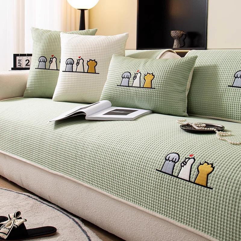 New Ice Silk Sofa Cushion Summer Mat Seat Cushion Cartoon Cute Wind Summer Sofa Cover Cloth Towel