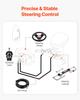 VEVOR 90HP Hydraulic Outboard Steering Kit, Marine Boat Hydraulic Steering System with 13.5-inch Steering Wheel, Helm Pump