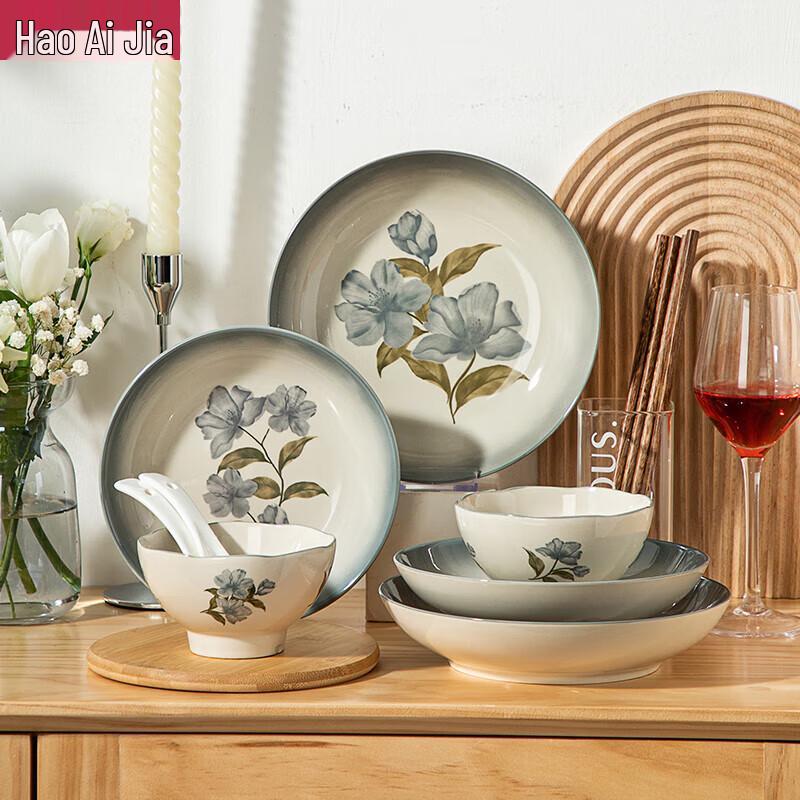 Hao Ai Jia Blue Memory 10-Piece Ceramic Dinnerware Set