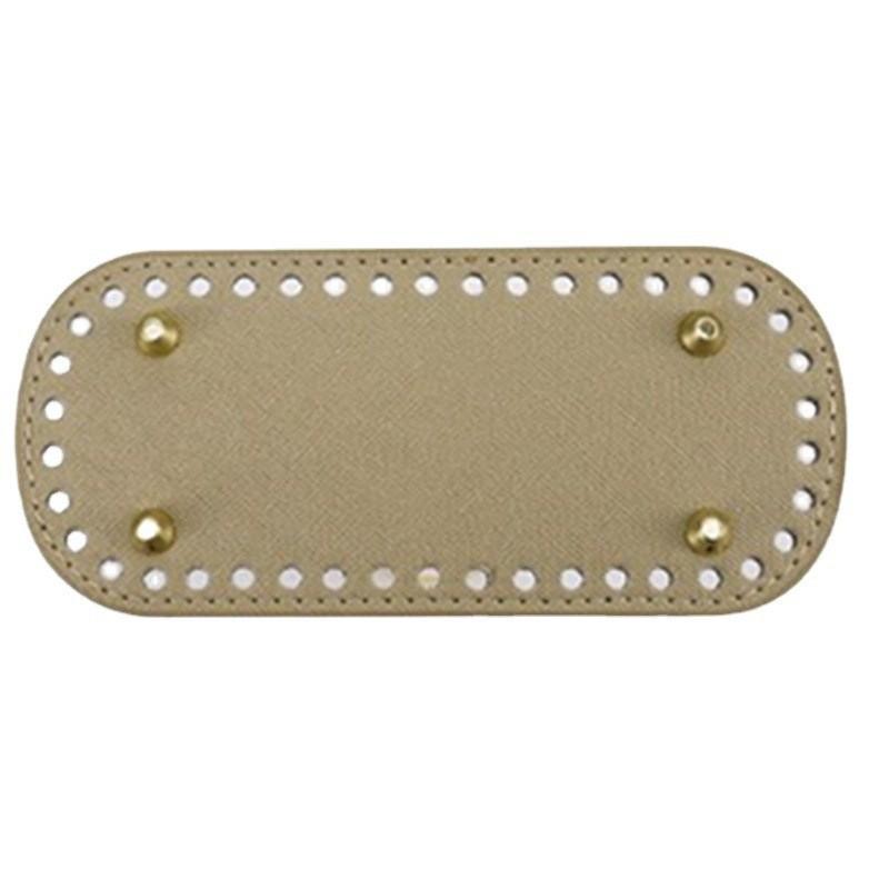 18X8cm Long Bottom For Knitted PU Leather Bag Base High Qualtiy Handbag Bottom With Holes Rivet Crochet Bag Part Accessories