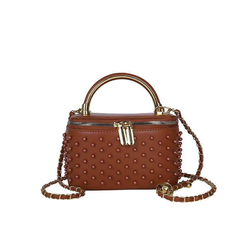 

Commuter trendy box bag, new fashionable and versatile foreign shoulder bag, Korean version of Xiaoxiangfeng polka dot messenger bag One size fits all