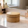 Handmade High Quality Cylinder Storage Wooden Box Small Round Cream Cosmetic Jewelry Salt Tea Bamboo Box with Engraved Design