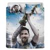 Youth Football Star 3D Bed Sheet Ultra-fine Fiber Down Duvet Cover, Football Club Bedding Set, 1 Zipper Down Duvet Cover and 2 F