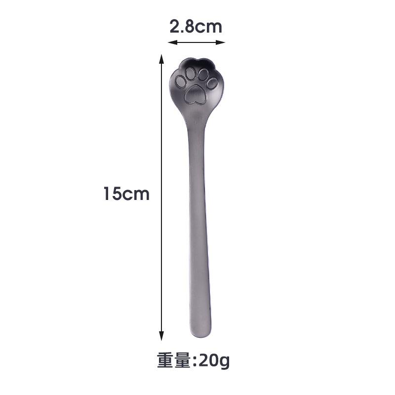 

Креативная кофейная ложка из нержавеющей стали 304, милые ложки для перемешивания, золотая ложка для чая и кофе с кошачьей лапкой, десертные кухонные инструменты чёрный
