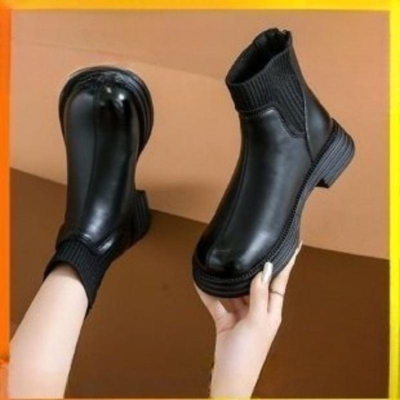 New Anti-slip Shoes, Socks and Boots, Comfortable Bare Boots, Back Zipper Short Boots for Women
