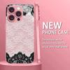 Classic Pink & Black Lace phone case for iphone 17 case for iphone 17 pro max cover Glass for iPhone 17 16 15 14 13 12pm Pro P