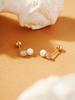 Minimalpiercing 14K Point Cubic Freshwater Pearl Piercing Earrings