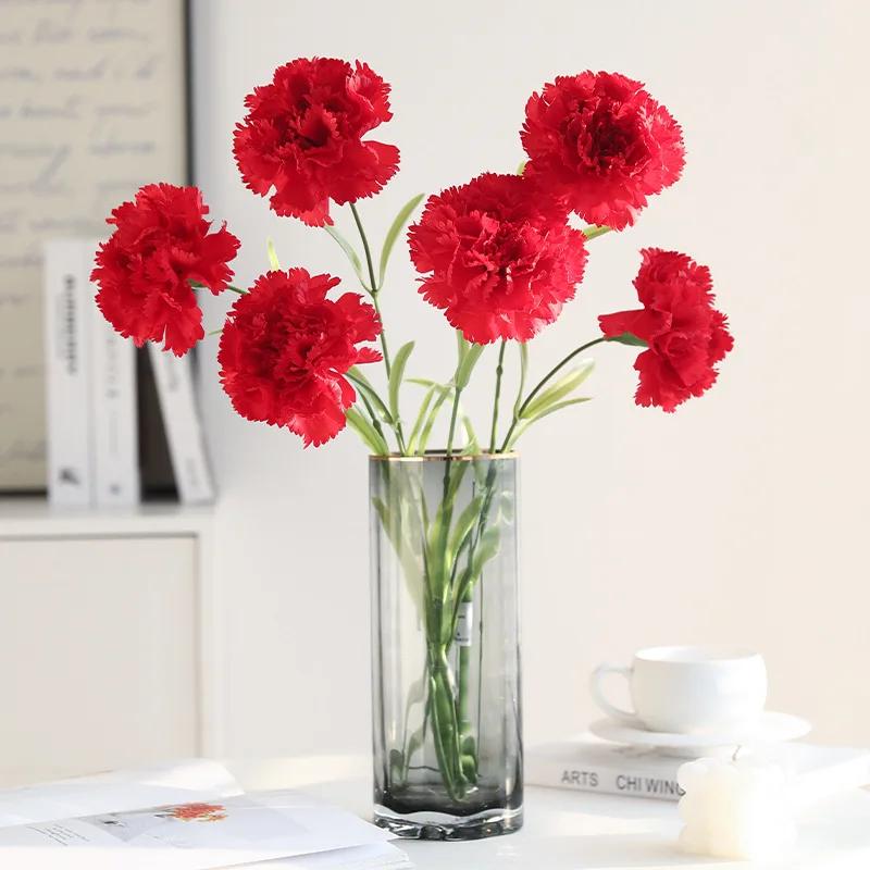 10 Stück Künstliche Seidenblume Nelke Muttertagsgeschenk Strauß Hochzeitsdekoration Kunstblumen Heimdekoration Esstisch Blumig
