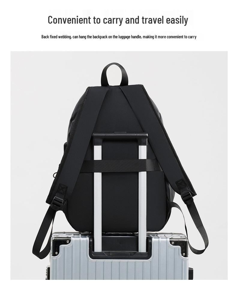 Men's Solid Color Multifunctional Backpack: Logo-Printable, Business & School Use