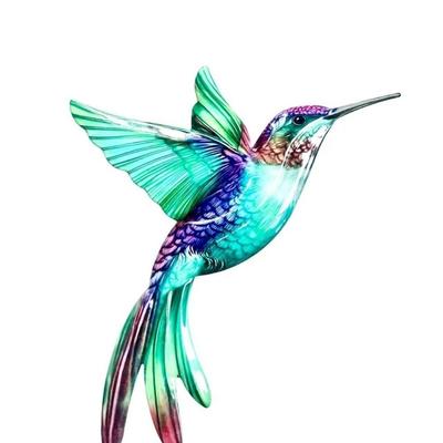 Metal Material Metal Hummingbird Wall Art Colorful Finish 3D Design Outdoor Wall Art Weather Resistant Vintage