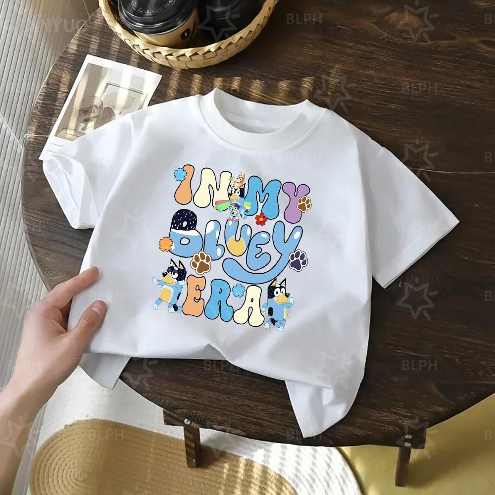 Kids Cute Honey Bluey Printed T Shirt Casual Soft Short Sleeve Tees for Boys Girls Cartoon Comfortable Summer Tops Est 2018