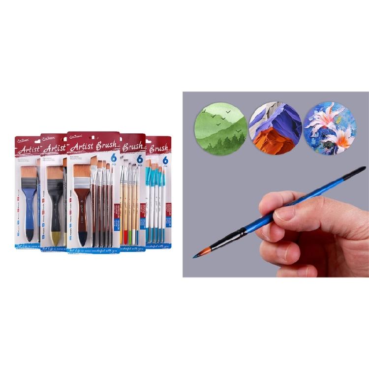 3 Set Nylon Hair Painting Brush Artist Paint Brush Watercolor Acrylic Paint Brush Drawing Supplies for Oil Painting