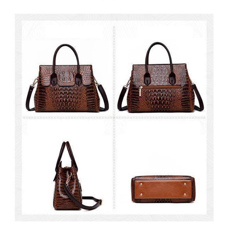 Johnature Módní aligátor Dámská taška Luxusní kabelka Velkokapacitní Měkké Kožené Tašky přes rameno Dámské Tote
