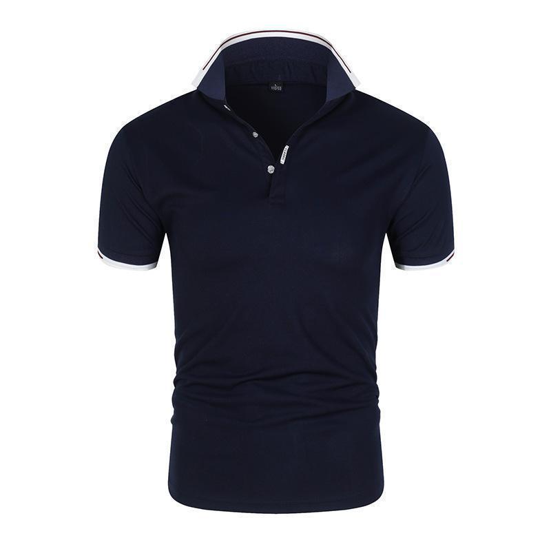 Men's Casual Plain Color Lapel T-Shirt - Short Sleeve Summer Style